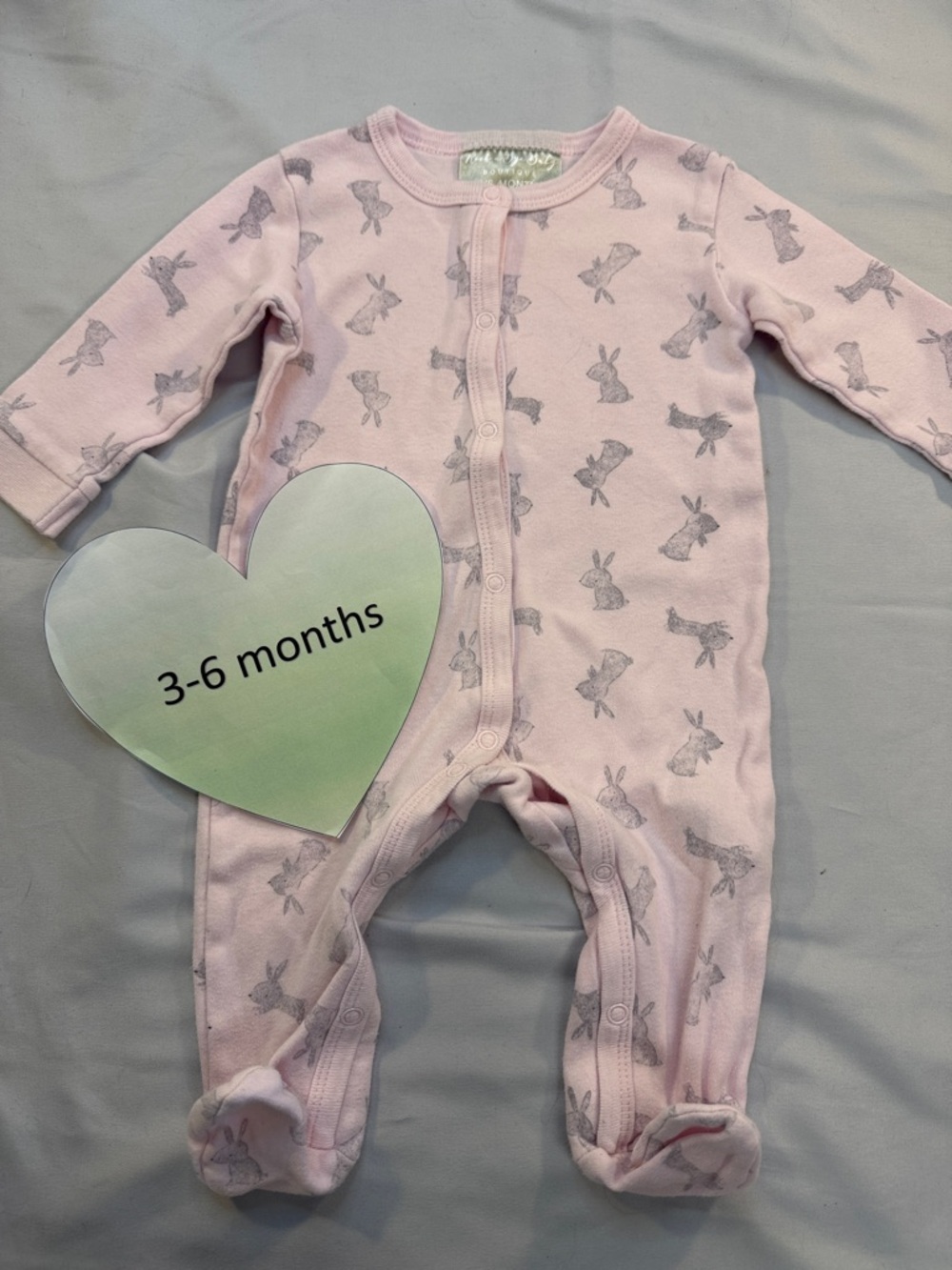 Rock a Bye Baby - long sleeve footed sleeper/romper. Size 3-6 months